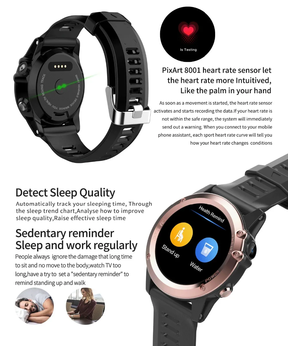 microwear h1 с пульсометр gps WI-FI 5MP камеры smartwatch 1,39 дюйма 400*400 4 GB rom MTK6572 наручные часы Мужчины