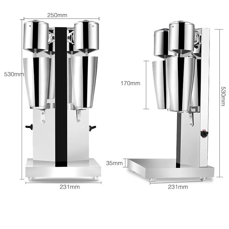 Машина с двойной головкой молочный шарик из нержавеющей стали, миксер для приготовления напитков, блендер, двойной переключатель, коммерческий