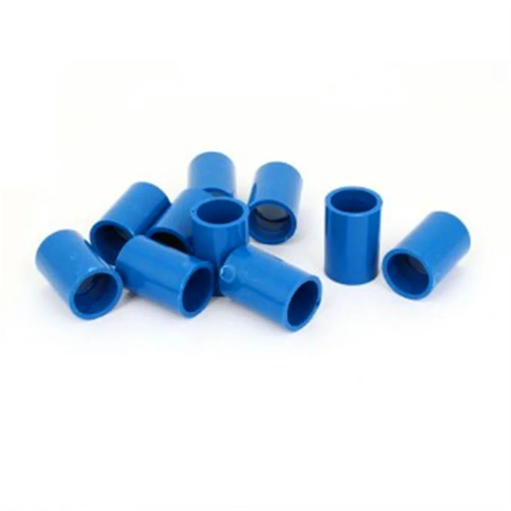 10 Pcs 20mm Inner Diameter Straight PVC Pipe Fittings Connectors Blue