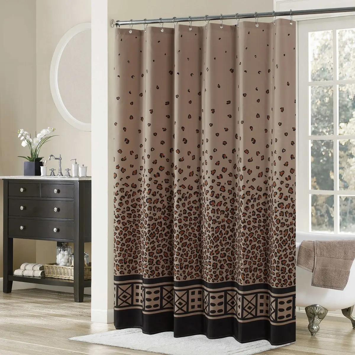 

Giraffe Shower Curtain,Polyester,Vintage for Bathroom,Cream Bathroom Curtains,Print Waterproof Shower Curtain