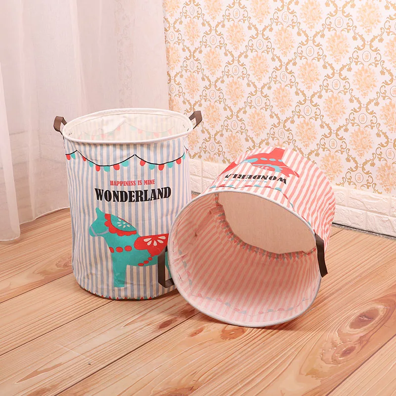 سلة الغسيل القابلة للطي سلة التخزين برميل للأطفال الدائمة لعب خزانة ملابس دلو الغسيل حامل مُنظِم الحقيبة