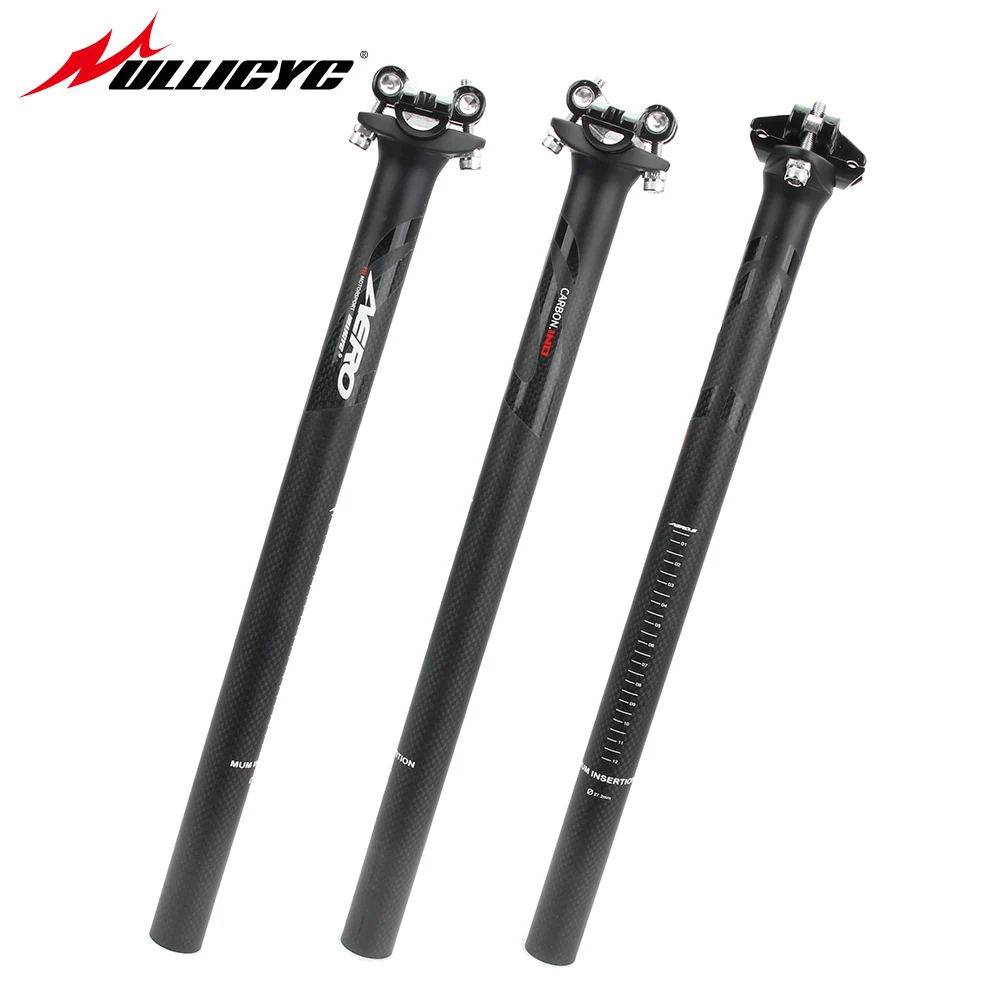 

Ullicyc Carbon Seat Post Bicycle Seat Post 3K Matte 27.2/30.8/31.6 x350/400mm Logo Gloss Black 240g SZG46