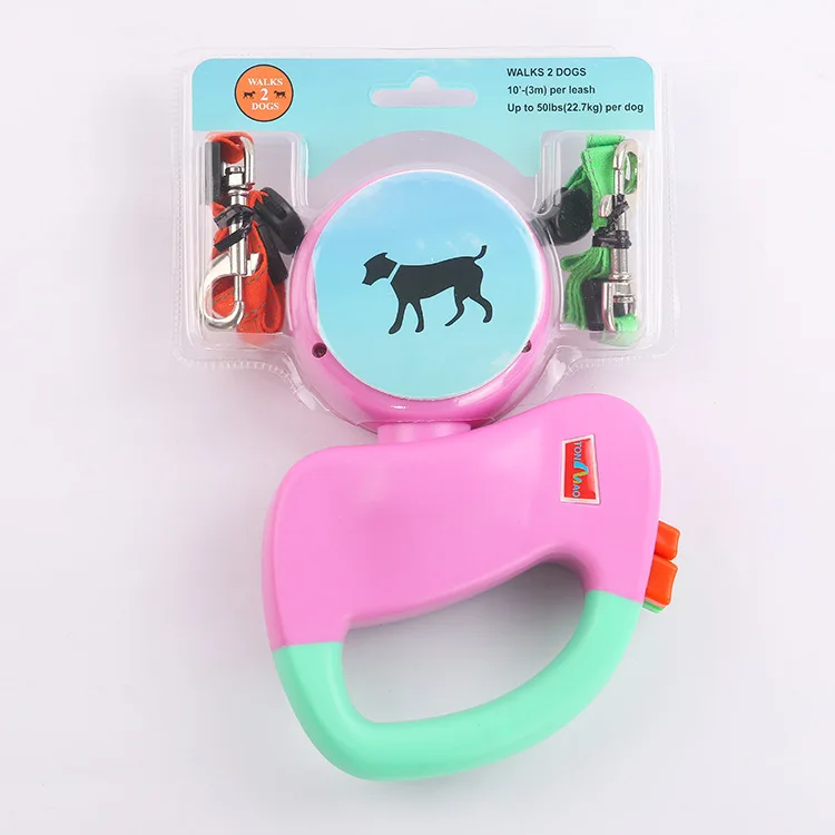 Online Productos para mascotas suministros para perros 3m de longitud de la correa retráctil manos libres 3 colores para cachorro doble mascota cachorro a las correas