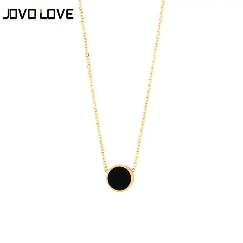 

Simple Gold Color Choker Necklace Two Side Black White Shell Natural Stone Necklace Rose Gold Statement Jewelry for Women Bijoux