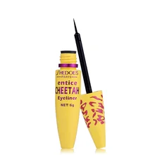 Высокое качество, профессиональный набор для макияжа, леопардовая цветная завивка, Черная Подводка для глаз+ жидкая подводка для глаз, Entice Cheetah Cosmetic