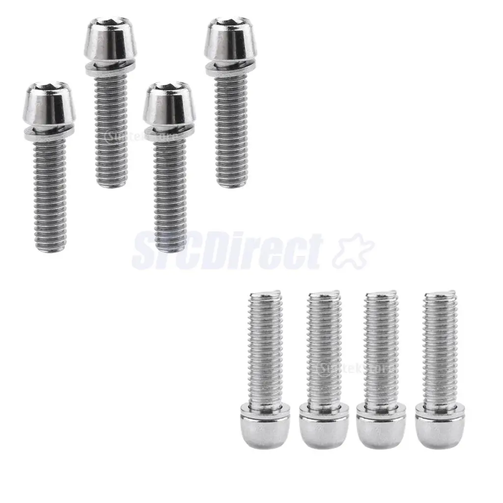 8pcs Bicycle Stem Screws Water Bottle Cage Bolts Socket Screws Silver M5 M7