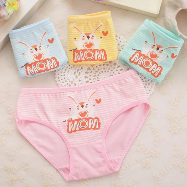 4pcs/lot Cartoon Panties Cotton Short Pants Cartoon Panties Girls' Underwear suit2 yearsin