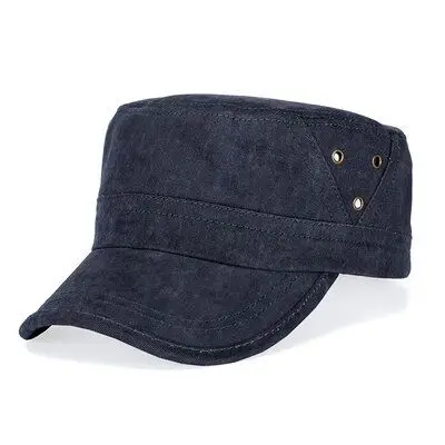 SUOGRY мода для взрослых Gorra высокое качество промытый хлопок Регулируемый сплошной цвет военная шапка унисекс немецкая армейская шапки - Цвет: blue