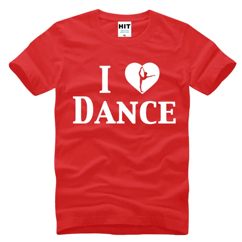I Love Dance креативная Мужская футболка с принтом модная новинка 2016 хлопковая