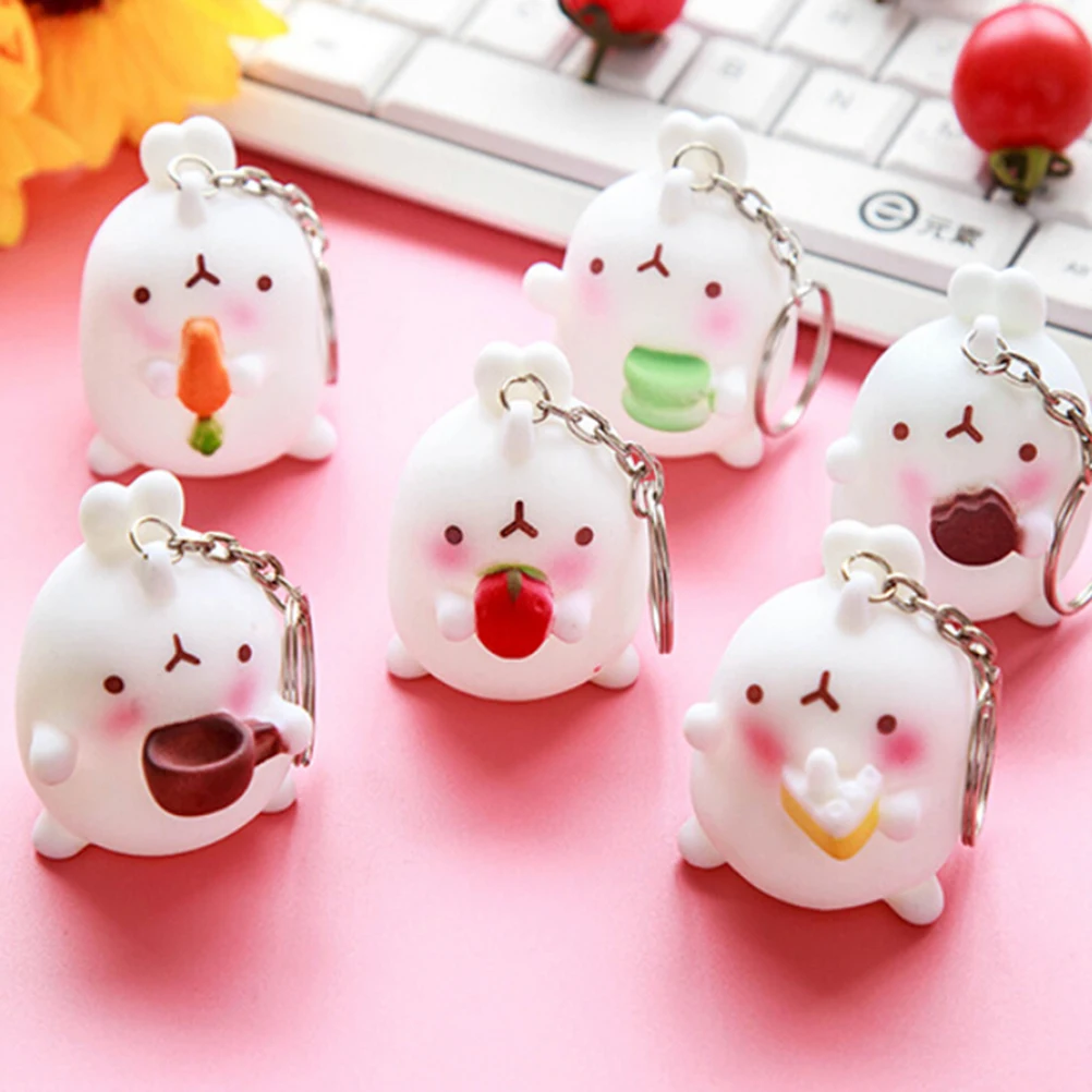 

New 1PC 5*4*4cm Fat Rabbit Keychain Keyring Bag Pendant Key Chain keychain Cartoon Otato Bunny Decor