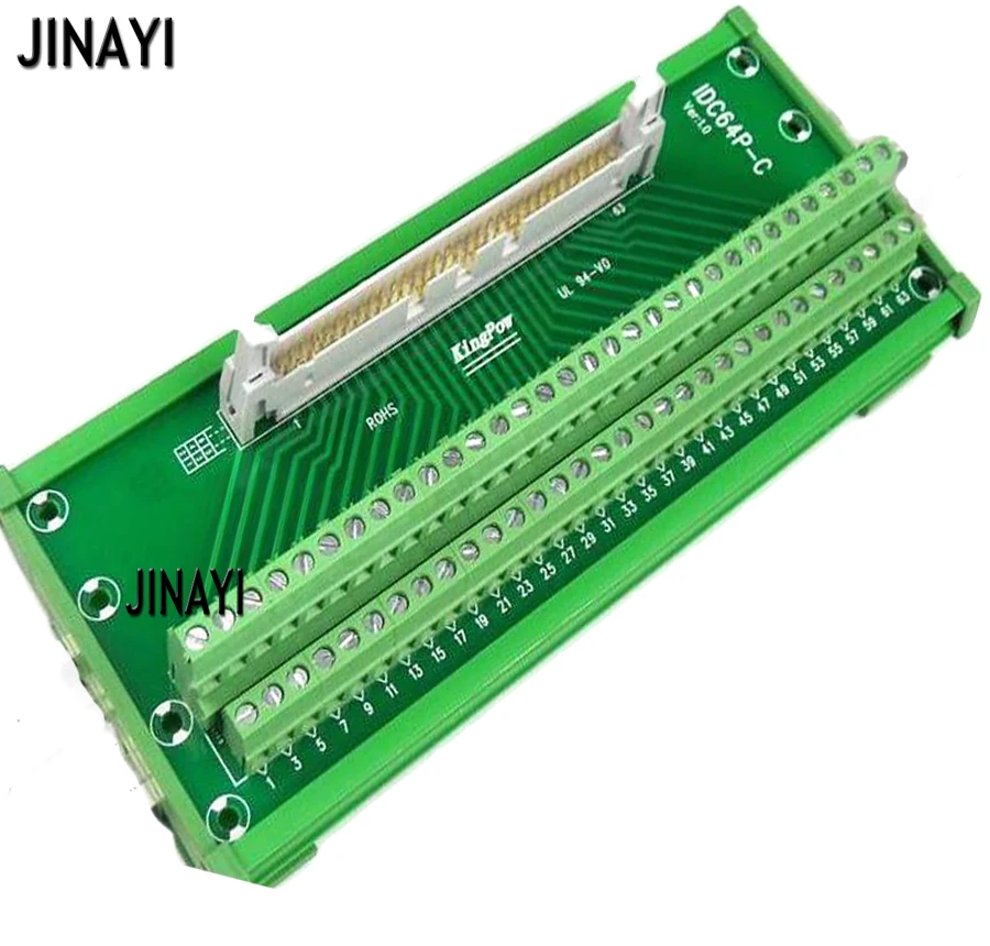 IDC64P IDC 64 Pin Мужской клеммный блок Breakout PLC релейные терминалы din рейка монтажный