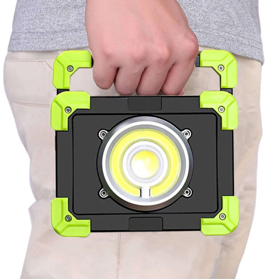 

20W Led Portable Spotlight 1200LM 3 Modes Super Bright Led Work Light Rechargeable Led Flood Light For Outdoor Camping Lampe