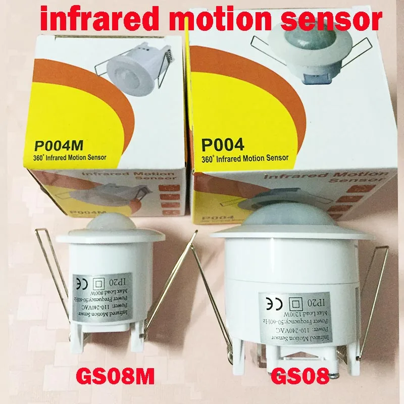 

New Electric Unit Two Size 360 Degree Mini Recessed PIR Ceiling Occupancy Motion Sensor Detector Switch 110V-240V GS08/GS08M