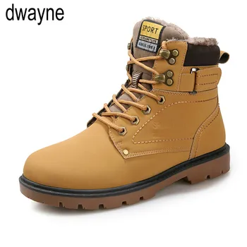 

2019 Winter Fur Warm Male Boots For Men Casual Shoes Work Adult Quality Walking Rubber Brand Safety Footwear Sneakers ghu8