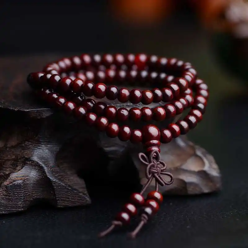 Круглые браслеты из сандалового дерева, 6 мм, 108 бусин, натуральный буддийский Будда, молитвенные бусинки, мужские и женские браслеты, ювелирные изделия, многослойные