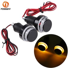 Posbay 1 Пара мотоциклетный светодиодный индикатор на рукоятке заглушка для рукоятки с поворотным сигналом светильник для большинства Moto 7-8 ''22 мм руль