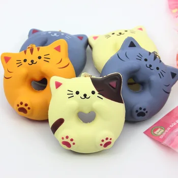 

10pcs/lot New arrival 9cm original pack kawaii squishy slow rising Chi's cat KT donut toys for bags phone charms strap keychain