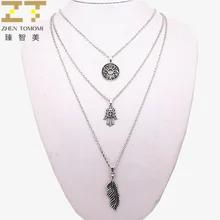 Новинка, хит, модное, винтажное, Ретро стиль, ручная работа, листья, Круглый, многослойное, длинное ожерелье, богемный стиль, чокеры, ожерелье s для женщин, ювелирное изделие