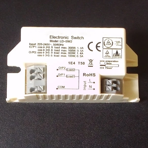 Высокое качество LD-SW2 2way/3way электронный переключатель Вход 220 V~ 240 V AC освещение Запчасти соответствует требованиям европейских директив, в частности касательно содержания вредных веществ