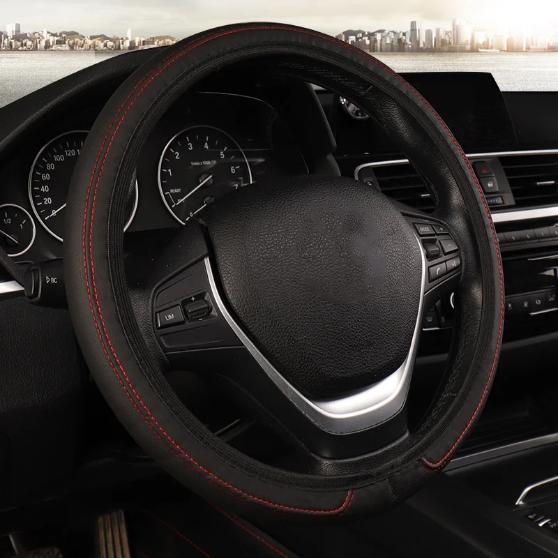 

Leather Streamlined Elastic Type Without Inner Ring Car Steering Wheel Cover Auto Protector Auto In Interior Accessories