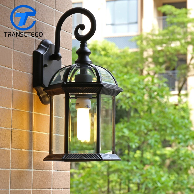 European Style Wall Lamp Garden aisle Courtyard Waterproof Outdoor Balcony Light aluminum Vintage American industrial creative