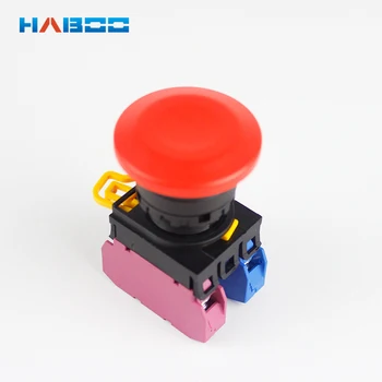 

10pcs/lot red mushroom head reset push button switch push button switch 1NO momentary