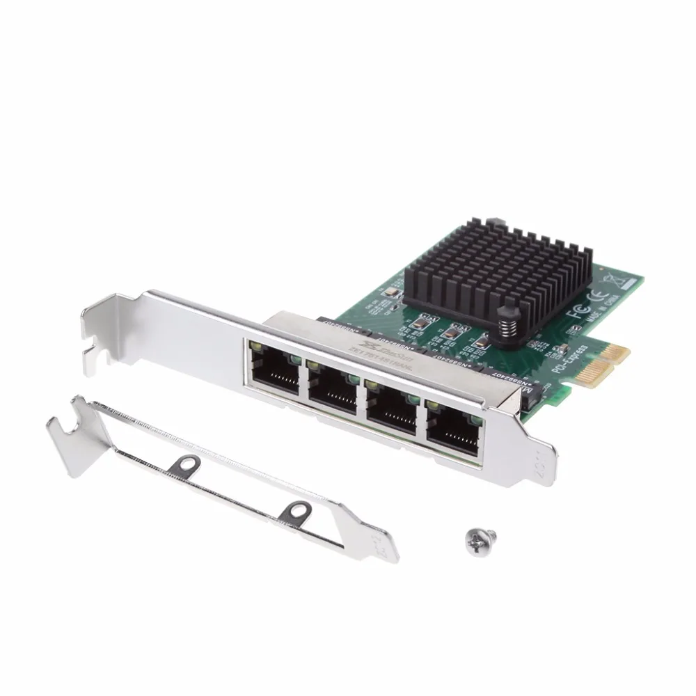 Сетевой адаптер PCIe PCI Express 10/100/1000M на 4 порта гигабитная карта Ethernet|Сетевые карты| |