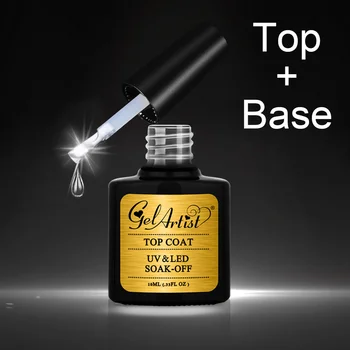 

2 Pcs 7.3ml Gelartist Nails Gel Polish Soak Off Varnish Led UV Gel (1 Base Coat+1 No Wipe Matte Top Coat) Esmalte Nail Gel Jar