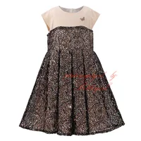 2016 New Fashion Sequin Lace Patchwork Princess Dress With Butterfly For Wholesale Girl Summer Clothes