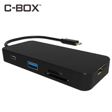 

C-BOX 7 in 1 Hub USB 3.1 Type C to USB 3.0 Hub SD/TF Memory Card Reader 4K Video HDMI For Macbook With Type c Interface