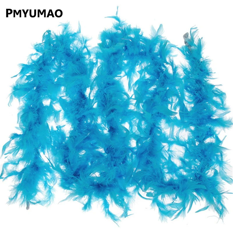 wholesale light blue color feather boa about 2M dense feather wedding