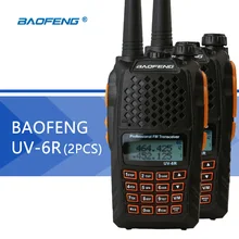 2PCS Baofeng UV-6R Walkie Talkie UHF&VHF Dual Band UV 6R CB Radio UV-5R Upgraded Version FM Transceiver for Hunting Radio