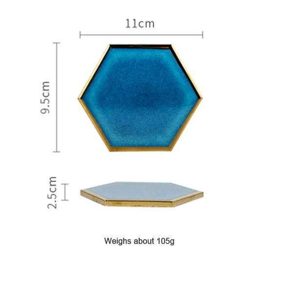 Роскошные керамические подставки с позолоченным краем шестигранные молочные коврики для кофейных чашек теплоизолированные Нескользящие чаши подставки под тарелки INS домашний декор - Цвет: style 1