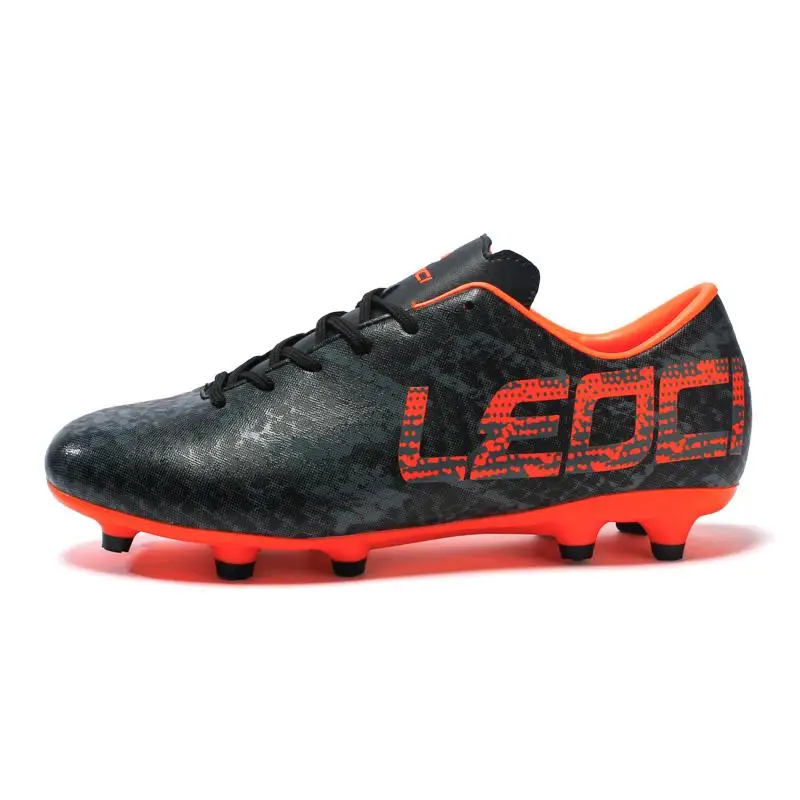 Мужские сникерсы детские длинные шипы бутся для газона спортивная обувь для футбола Нескользящие мужские кроссовки для подростков Zapatillas Deportiva - Цвет: 5313T black