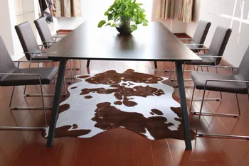 

200X140CM Brown Creative Natural Shape PU Carpet Cowhide Imitation Leather rug Cowskin Carpet For Decoration