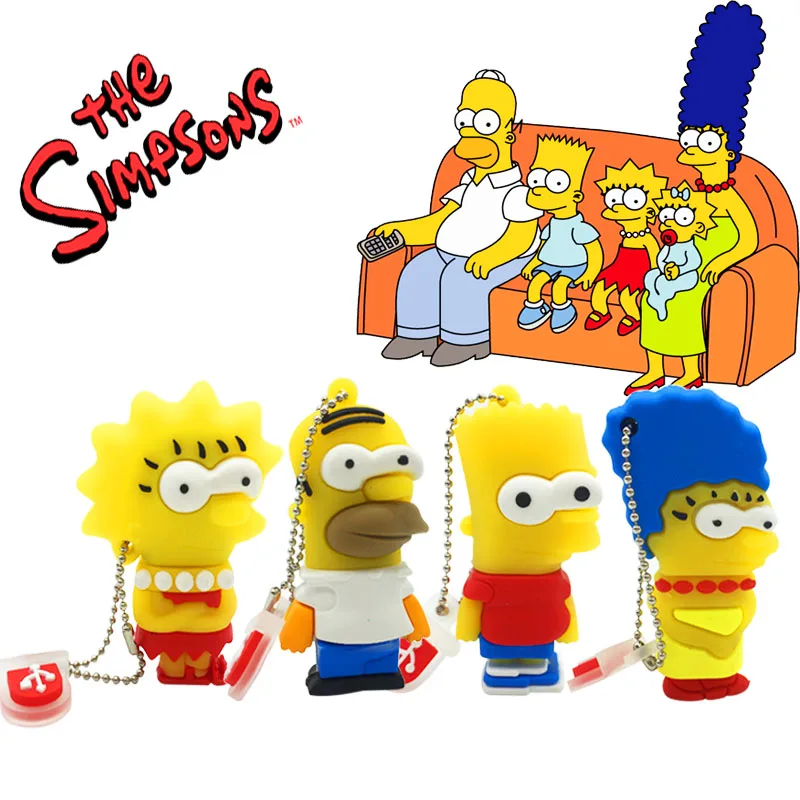 

usb flash drive memoryusb 2.0 16gb 4GB 8GB 16GB 32GB 64GB memory usb wholesale Cartoon Simpsons pendrive 64 gbpen drive custom