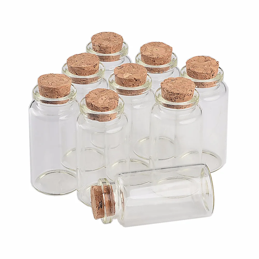 Glass Bottles with Cork, Small Transparent, Clear, Mini Empty Glass Jars, Gift Pack for Wedding Holiday, 25ml, 50PCs per Lot 2