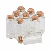 Glass Bottles with Cork, Small Transparent, Clear, Mini Empty Glass Jars, Gift Pack for Wedding Holiday, 25ml, 50PCs per Lot 2