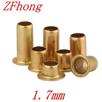 

500pcs hollow rivet 1.7mm copper brass Hollow Rivet 1.7*2.5/3/3.5/4mm Brand Double-sided Circuit Board PCB vias nails