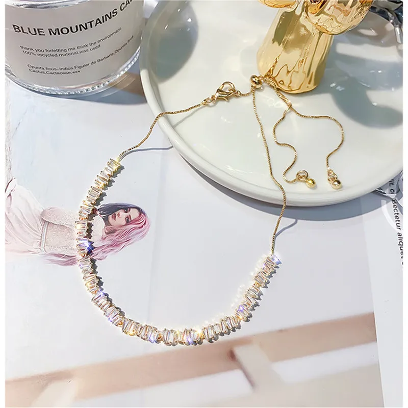 FYUAN ожерелье из циркона ожерелья для женщин Bijoux Изысканная ключичная цепочка ожерелья с кристаллами массивные ювелирные изделия вечерние подарки