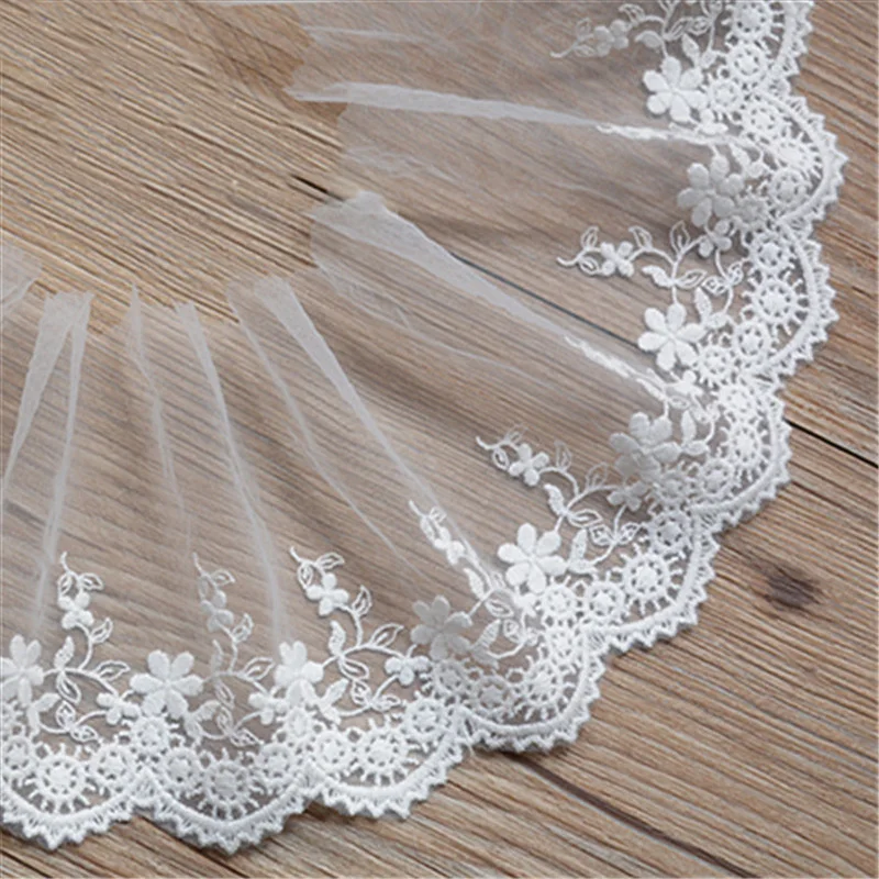 New Mesh Floral Embroidered Lace Trim Doll Clothes Fabric DIY Craft Width 10cm 5Yds/lot | Дом и сад