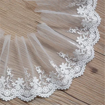 

New Mesh Floral Embroidered Lace Trim Doll Clothes Lace Fabric DIY Craft Width 10cm 5Yds/lot