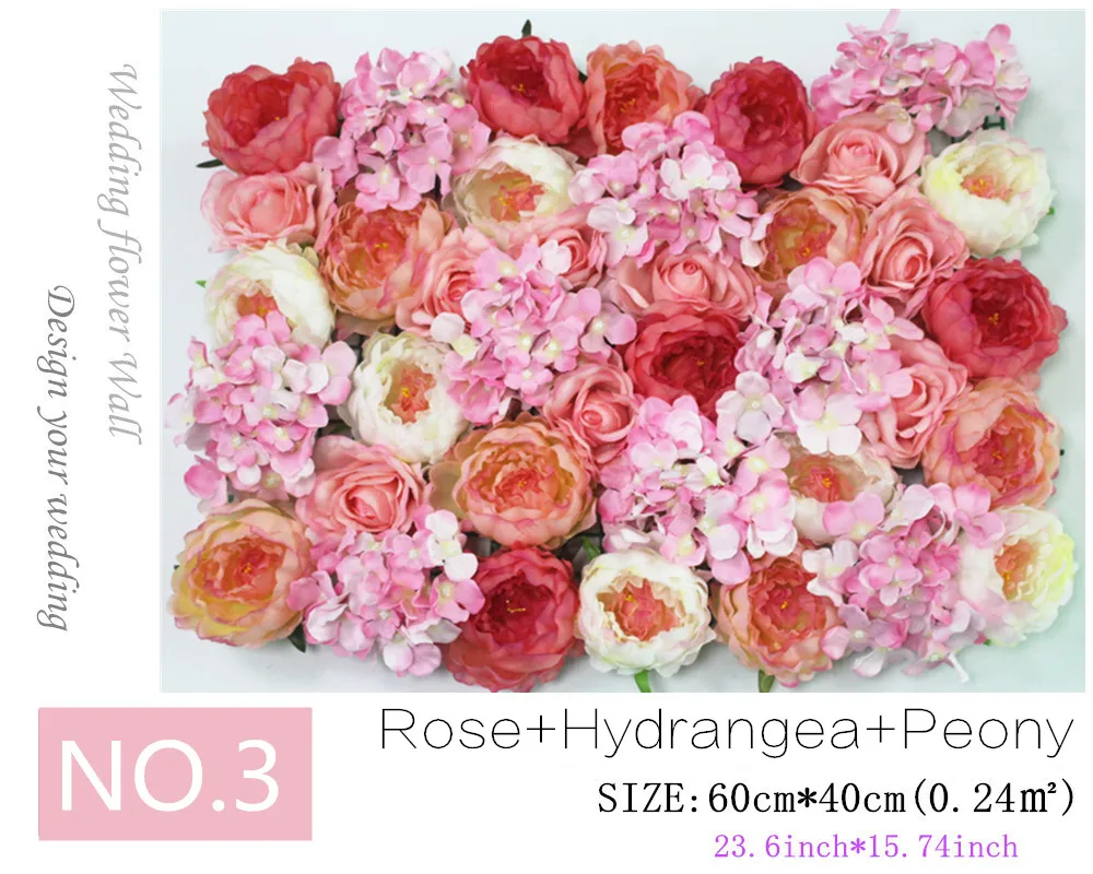 Сделай Сам дизайн Свадебный цветок стена шелковая искусственная Роза Гортензия пион цветы фон гостиничные магазины украшения окна - Цвет: 3