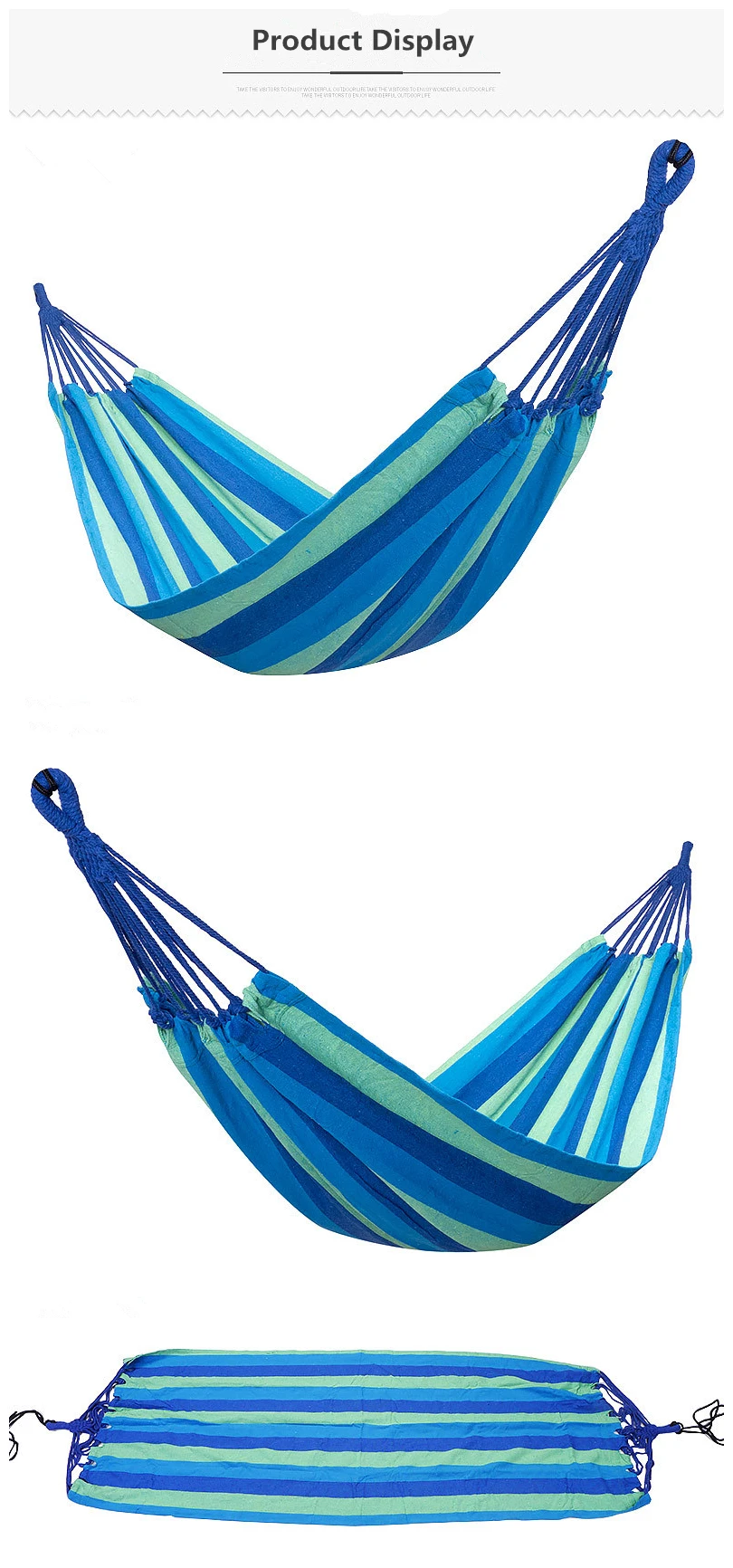 Trackman TM6413 Portable Camping Hammock Travel Mat Outdoor Cotton Polyester Swing Bed Sleeping Bag