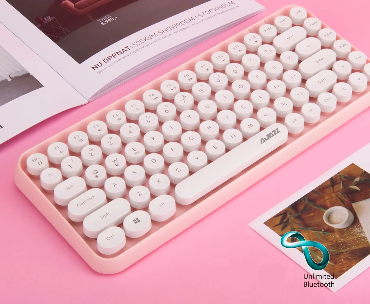 Многофункциональная беспроводная bluetooth-клавиатура для iPhone, мобильного телефона, iPad, ноутбука, для дома, офиса, портативная беспроводная клавиатура в стиле стимпанк