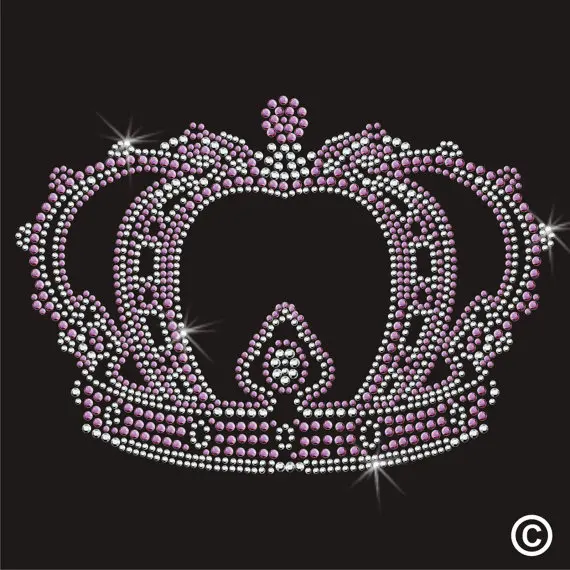 

2pc/lo Crown Royal Princess Rhinestone Applique hot fix rhinestone motif designs Iron On Bling Transfer designs