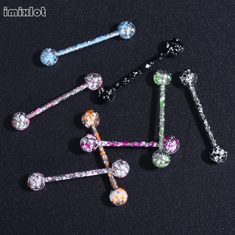 

Mix Colors neon paint new color Stainless Steel Captive Eyebrow Nose Lip Labret Earring Tragus Tongue Fashion Piercing Body Jewe