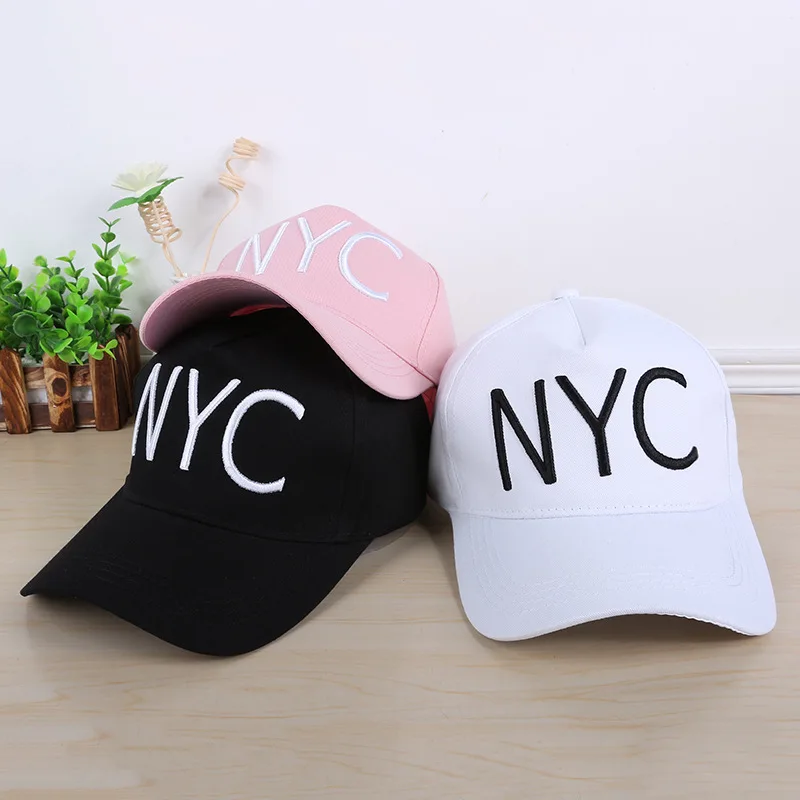 

Women& Men Summer Spring Cotton Caps NYC Solid Adult baseball Cap Hip hop hats Snapback Cap 2017
