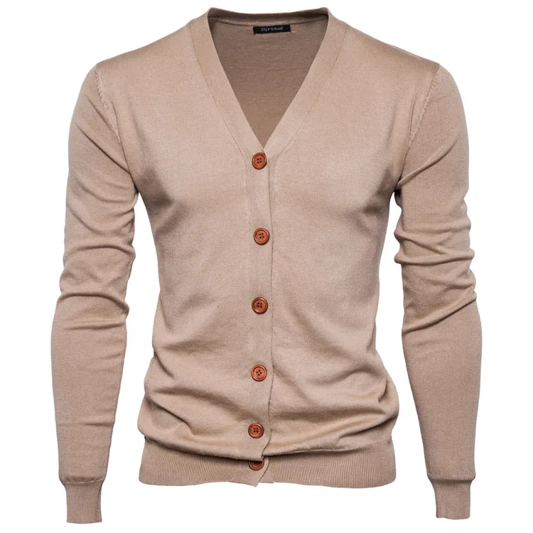 

ZOGAA 2019 new autumn and winter men's sweaters sleek minimalist men's solid color base sweater knit cardigan size M-2XL