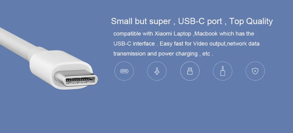 Оригинальный адаптер Xiaomi USB C в VGA 1000 Мбит/с Ethernet гигабитная сеть для ноутбука Macbook
